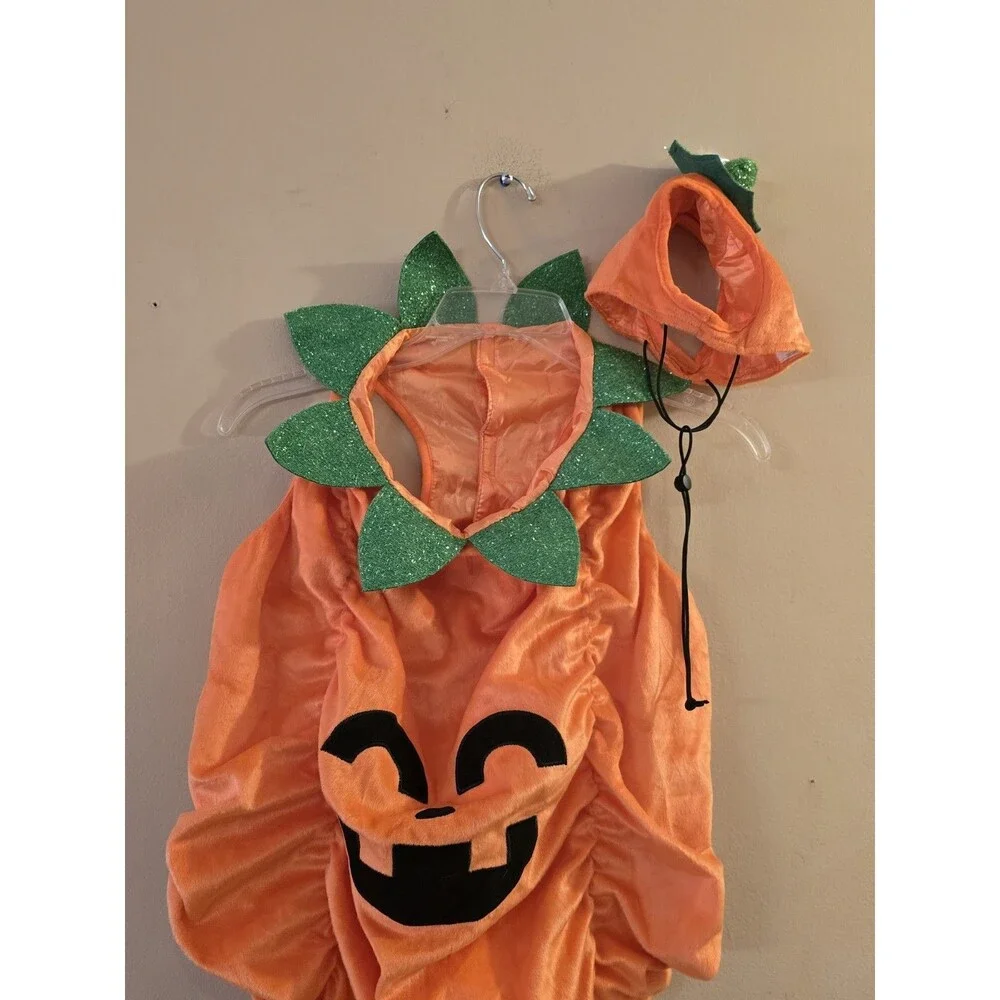 Vibrant Life Pumpkin Dog Costume Large Jack O Lantern Halloween Spooky C156